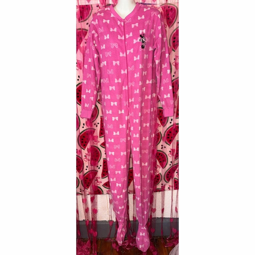 🩷 Disney Minnie Mouse Fleece Onesiewith Bow Design